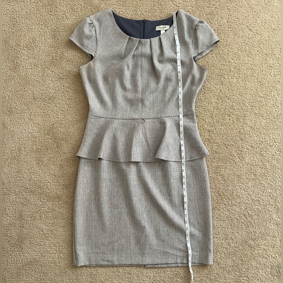 dressbarn Dresses & Skirts - Dressbarn Gray Peplum Ruffle Business Interview Office Dress 12